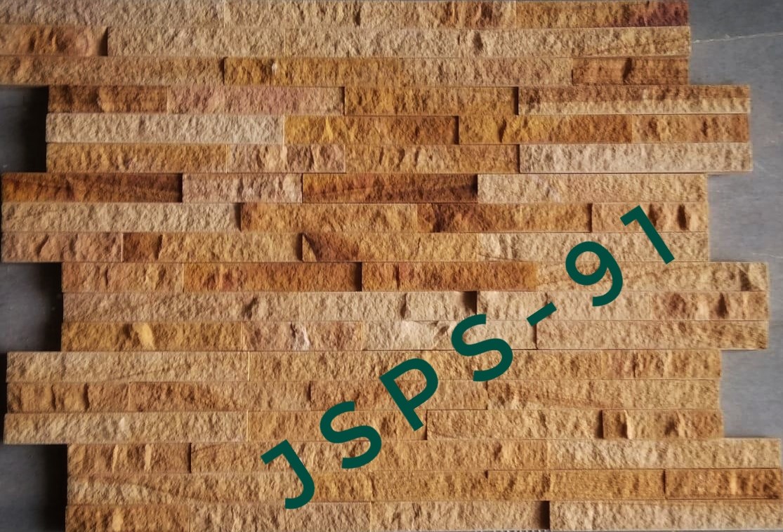 Teak Sandstone Wall Panel With Split Face For Exterior and Interior Wall
